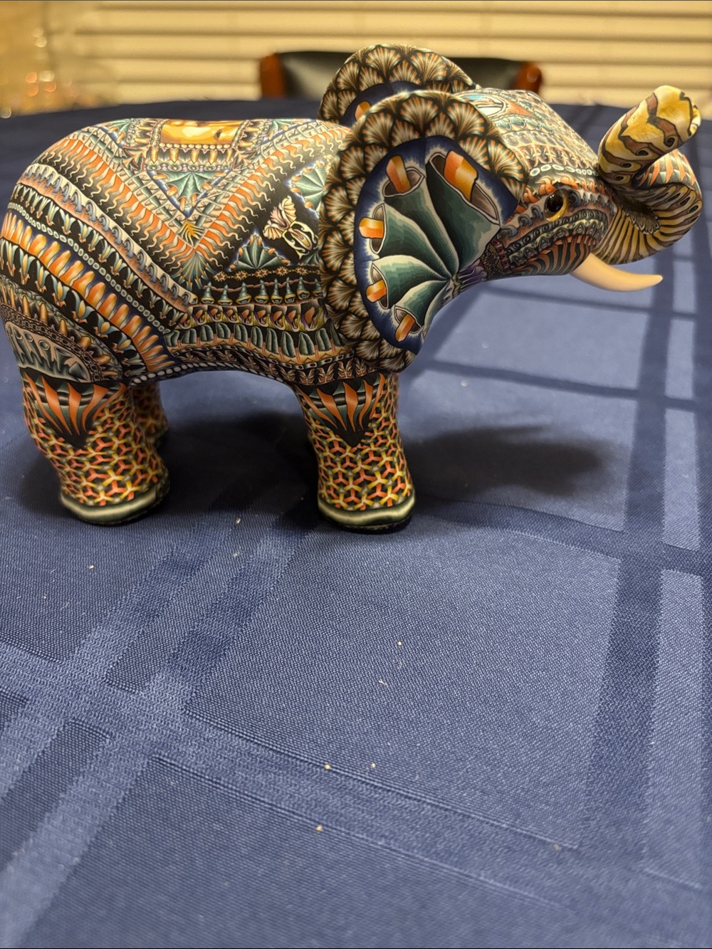 Handcrafted Multicolor Elephant Sculpture - Decorative Home Art